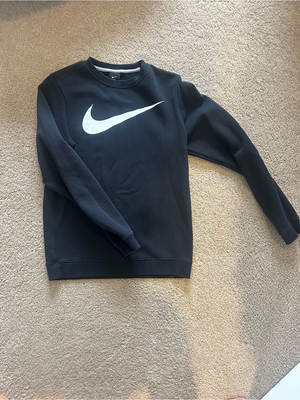 Nike Black Crewneck Sweatshirt with White Swoosh